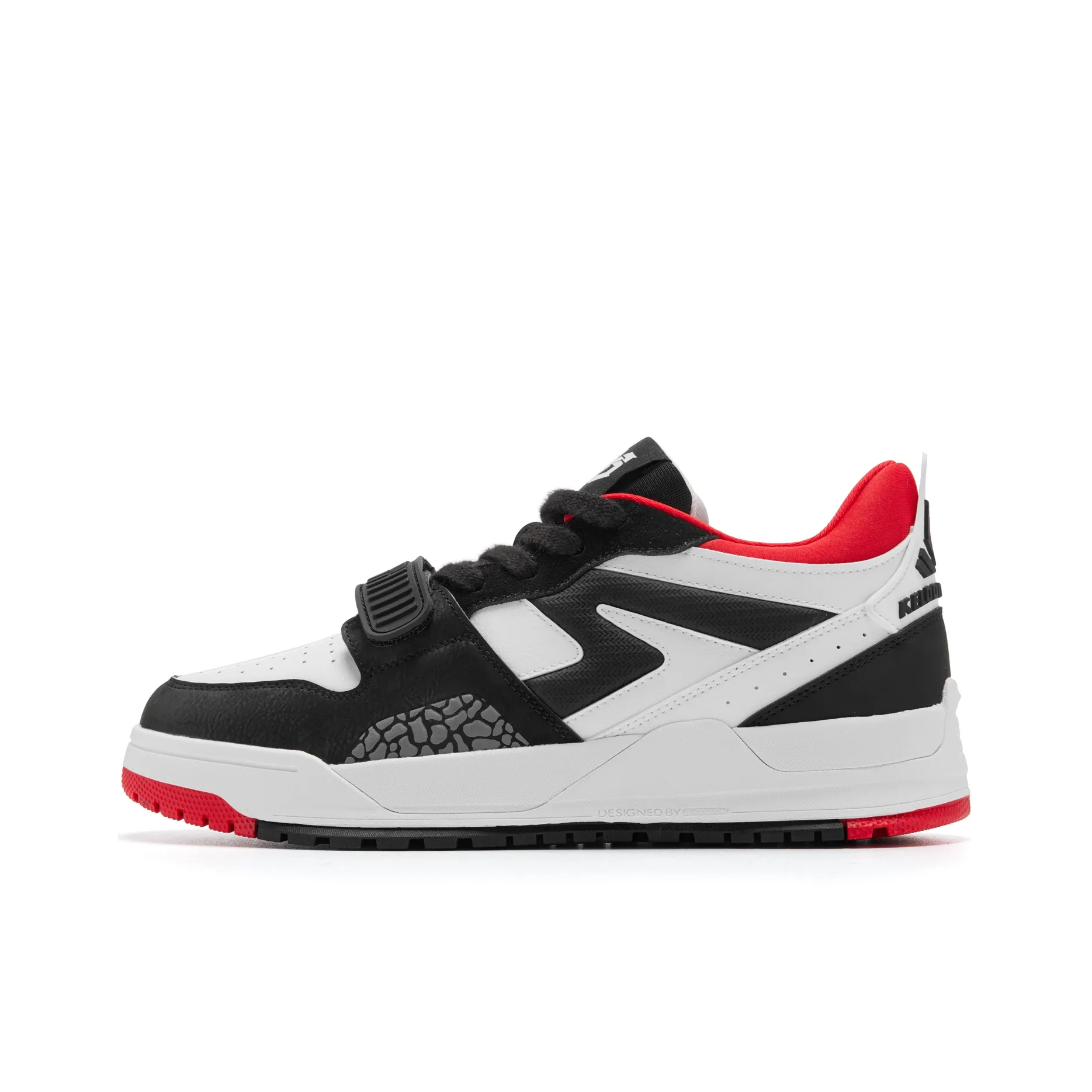 QIAODAN Legend Vintage Basketball Shoes Men's Low Top Black/Tomato Red