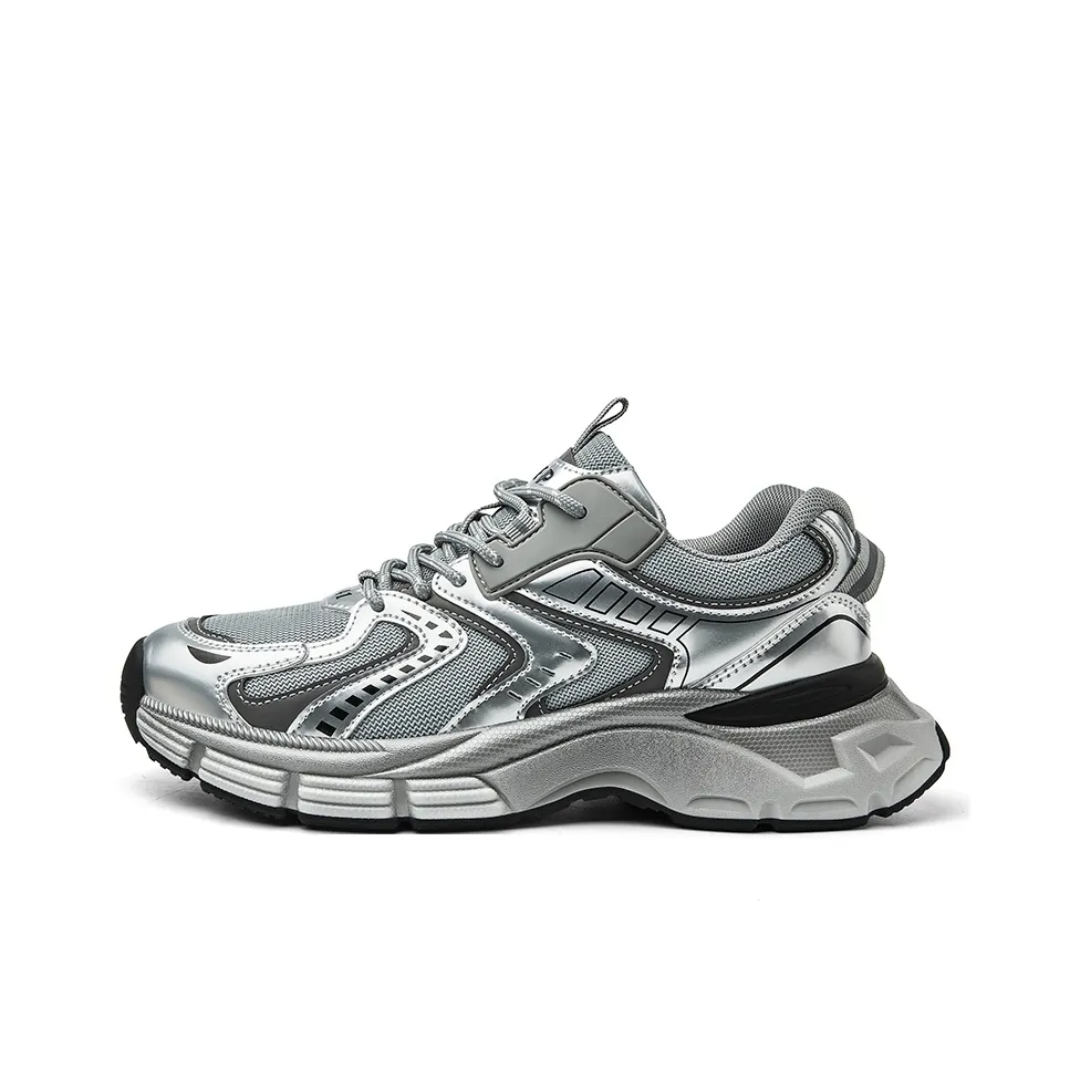 JEEP SPIRIT Fashion Casual Outdoor Hiking Low Top Chunky Sneakers Men's Silver Gray