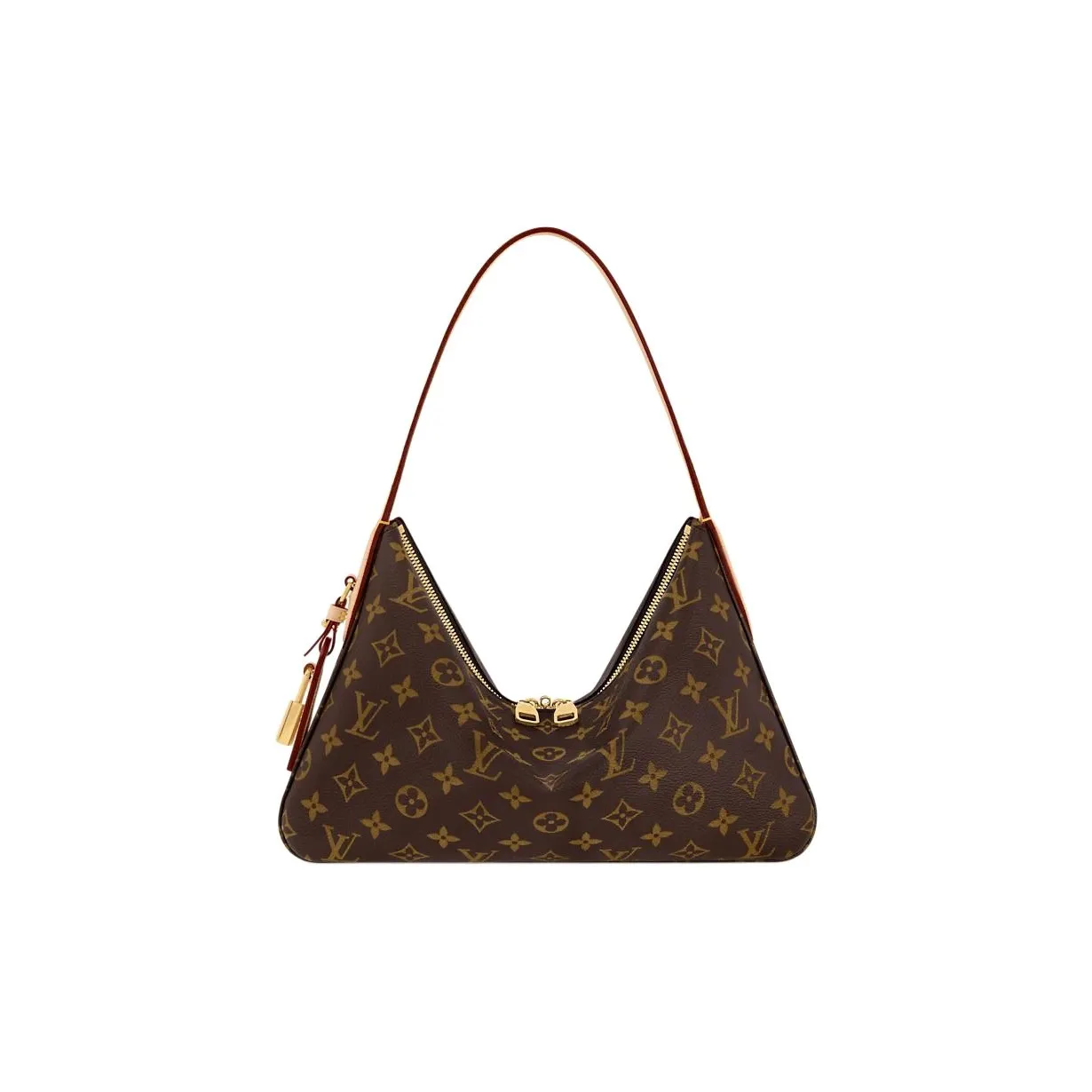 LOUIS VUITTON Slouchy PM Canvas Small Shoulder Bag Women's Brown