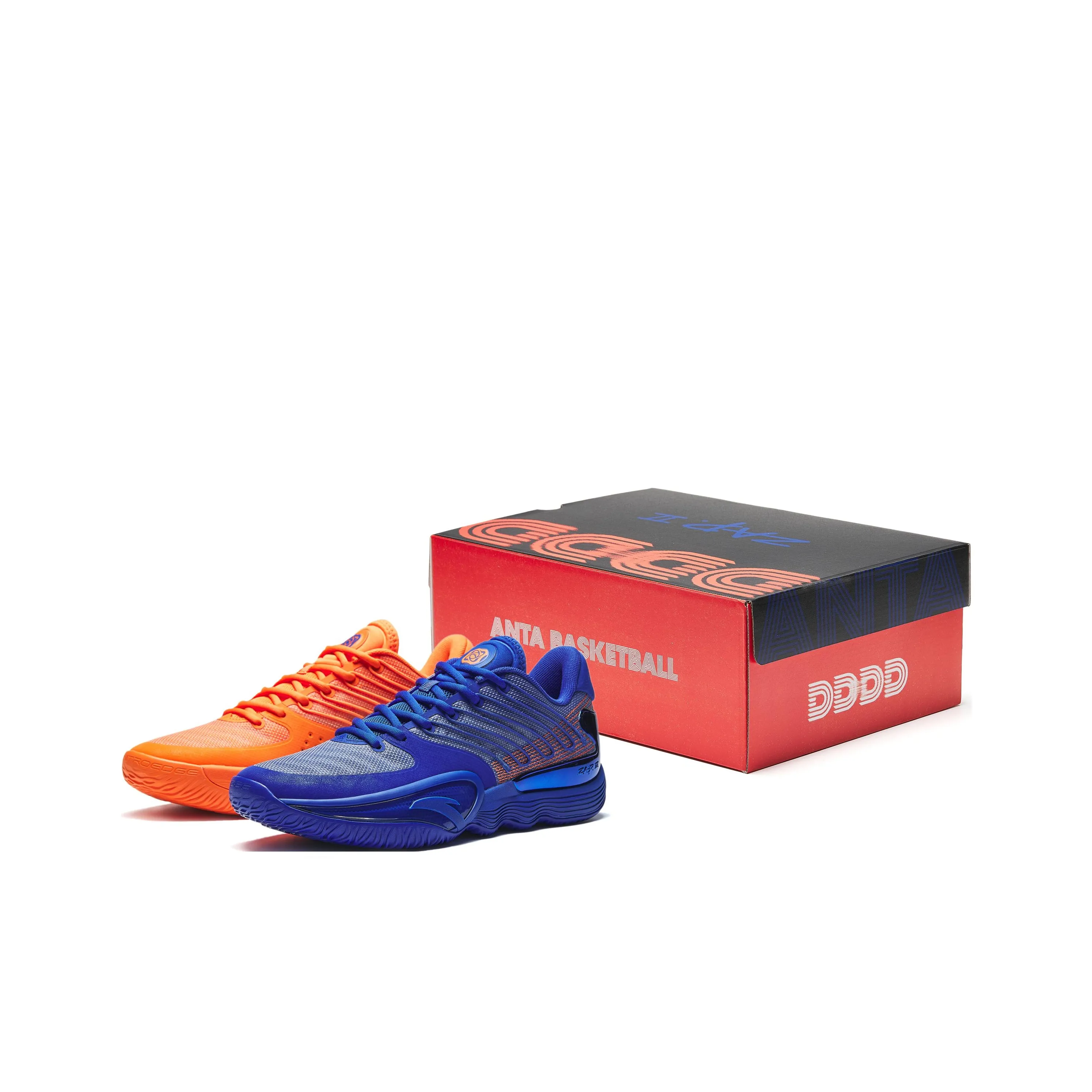 Anta Instant 2 Cushioning Wear-Resistant Low-Top Basketball Shoes Men's Blue Orange