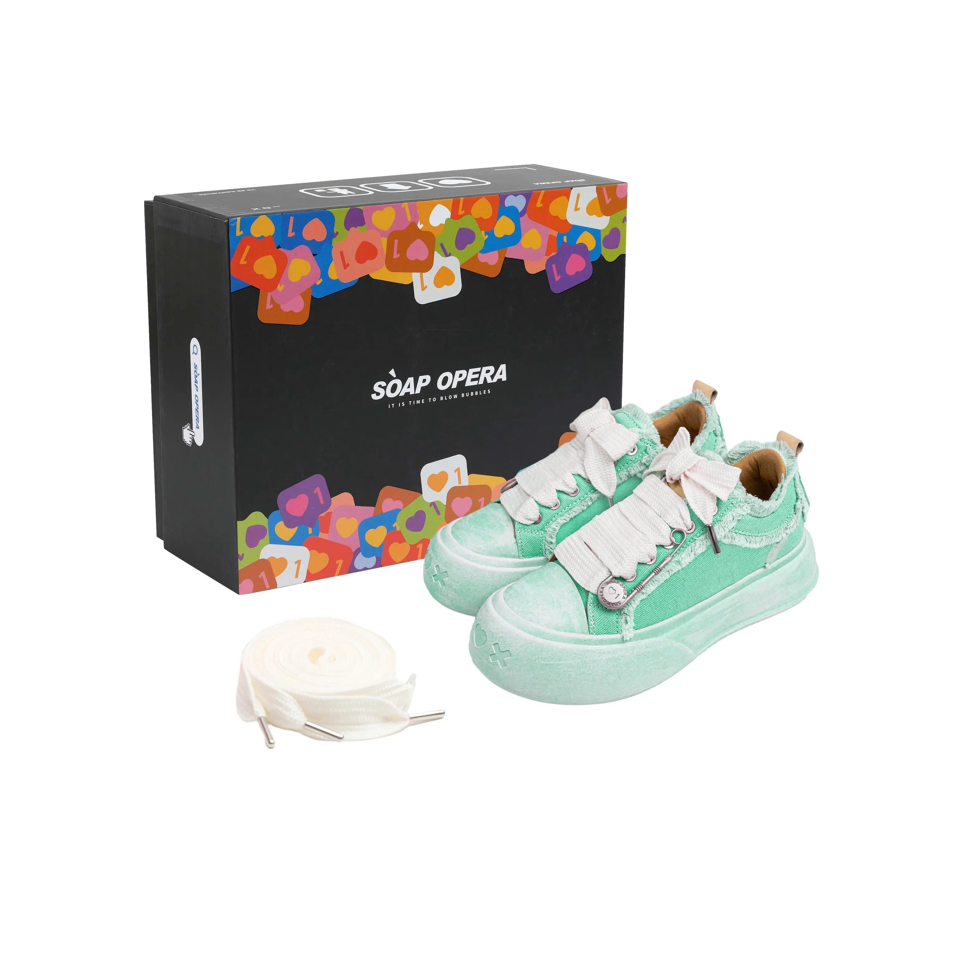 SOAP OPERA Wiping Color Series Anti Slip And Wear Resistant Height Increasing Low Top Canvas Shoes Women's