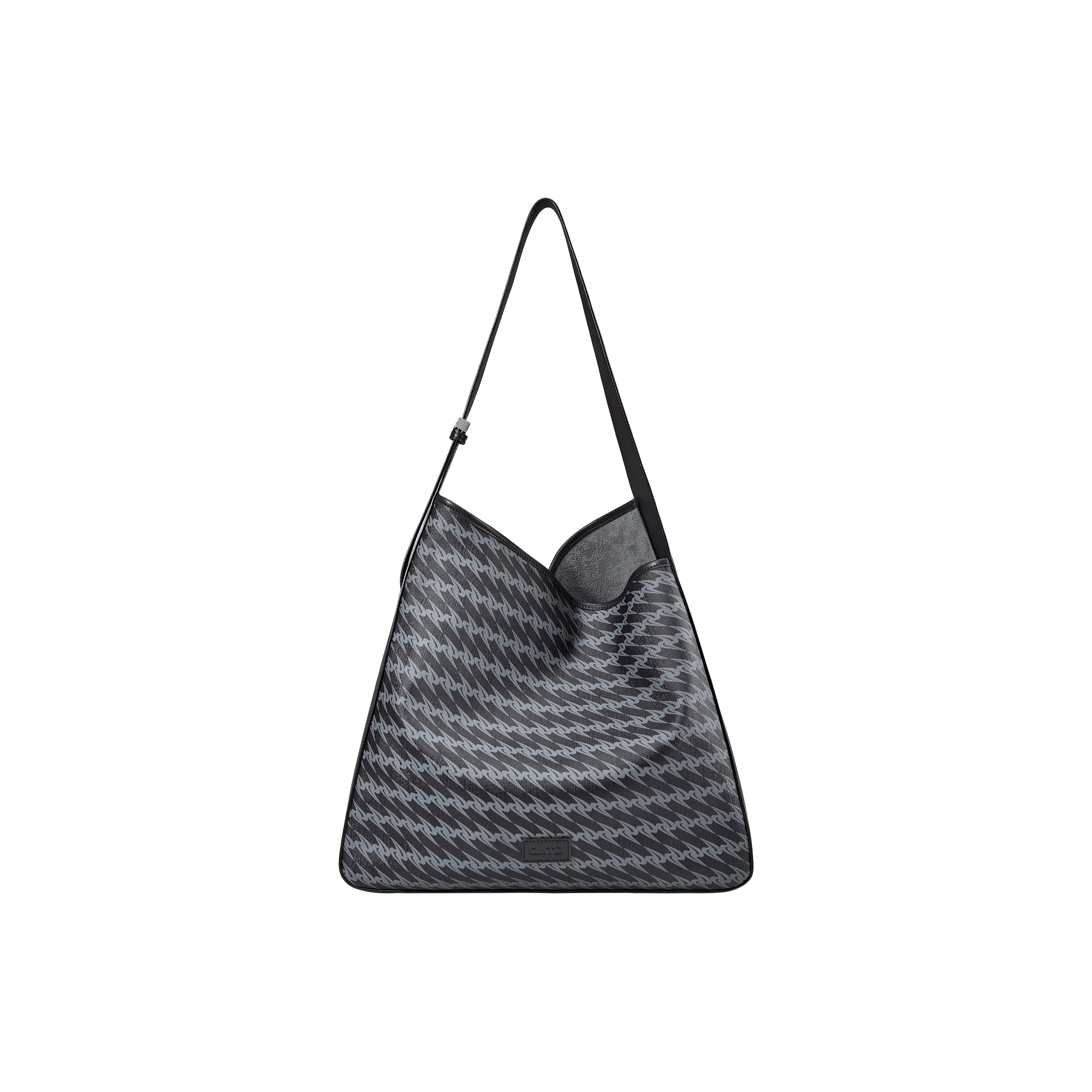 OMTO PVC Tote Crossbody Handbag, Shoulder Bag Women's Truffle Black