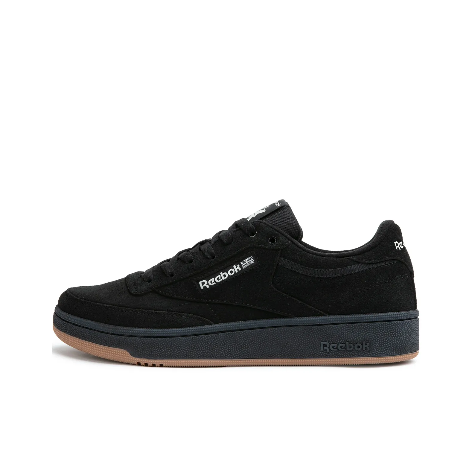 Reebok CLUB C 85 W+ Anti Slip And Wear Resistant Height Increasing Low Top Skateboard Shoes Unisex Black Warrior