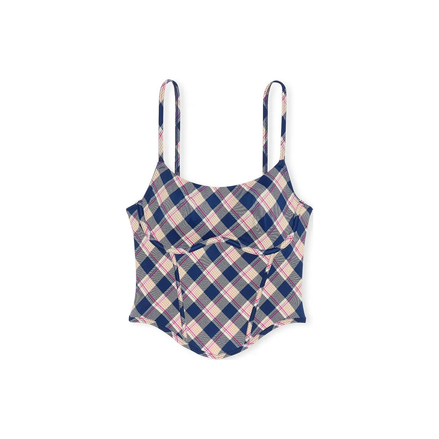 Victoria's Secret Розовый Bralettes Бюстгальтер Tops The Cinched Micro CORSET Топ NP Бюстгальтер Женские Синие Клетка