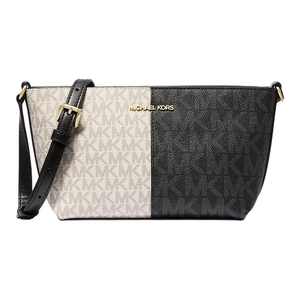 MICHAEL KORS Jet Set Покрытый холст Сумка через плечо Маленькая Женская Черная