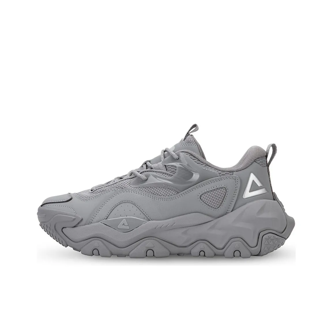 PEAK Tai Ji2.0 Er Pu Thermal Cushioning Slip Resistant Low Top Casual Shoes Men's Silver Gray