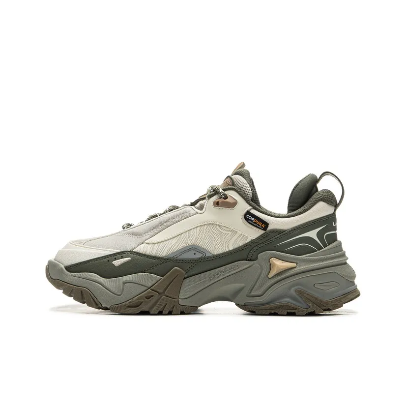 LiNing CF Su Chi 3 Wear-Resistant Slip-Resistant Low-Top Trekking Shoes Men's Beige Green