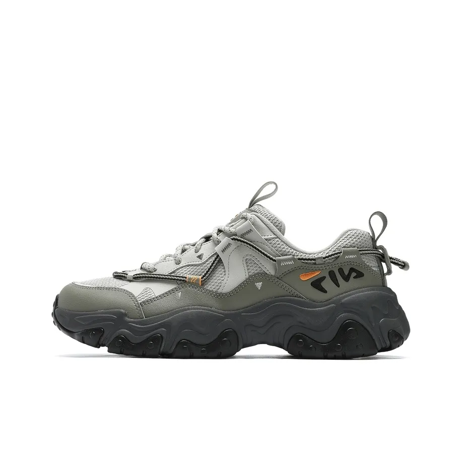 FILA FLUID 5 Anti Slip Wear Resistant Low Top Running Shoes Men's Gray Green