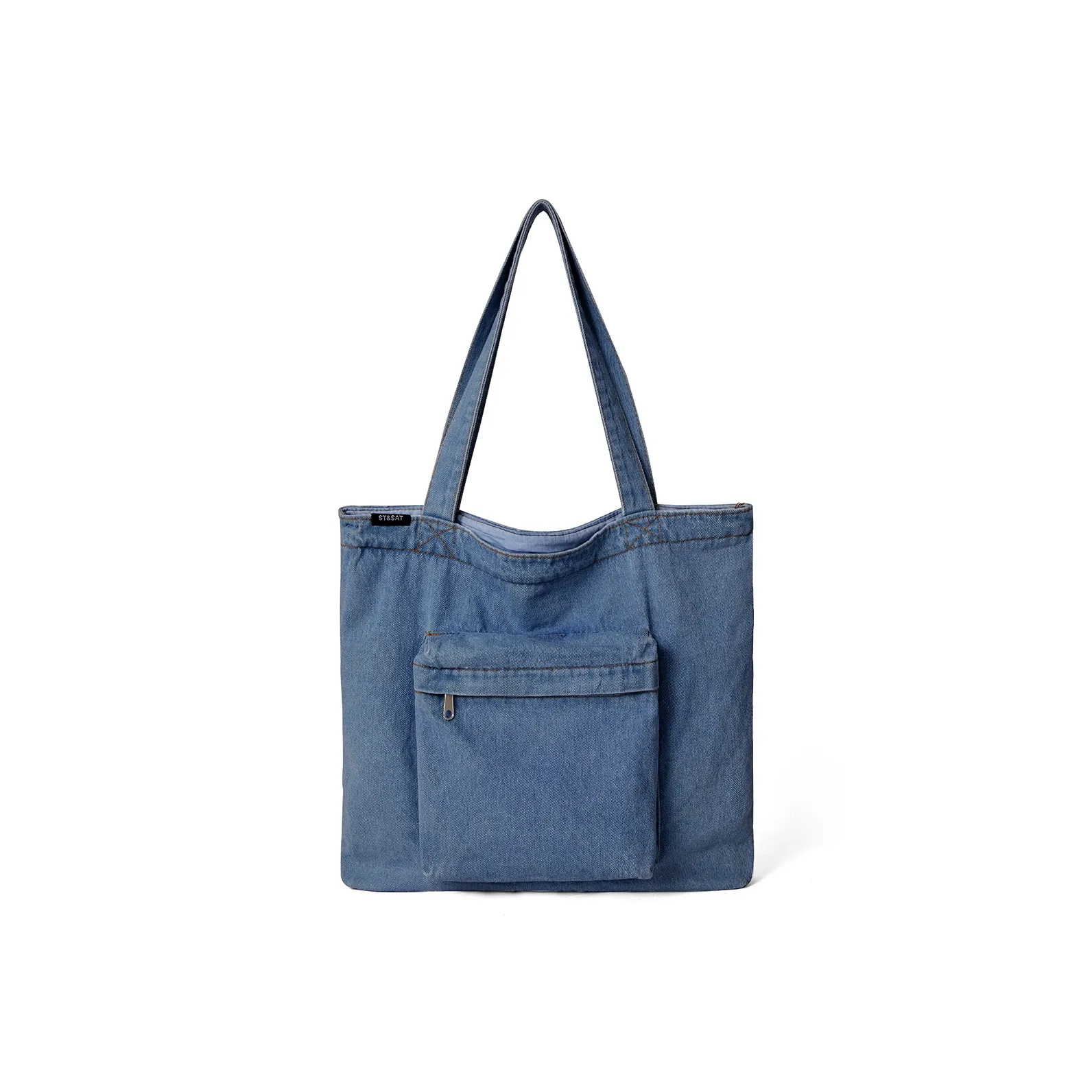 ST SAT Ткань Тоут Сумка Сумка для покупок Сумка Сумка через плечо Женская Светло-синяя