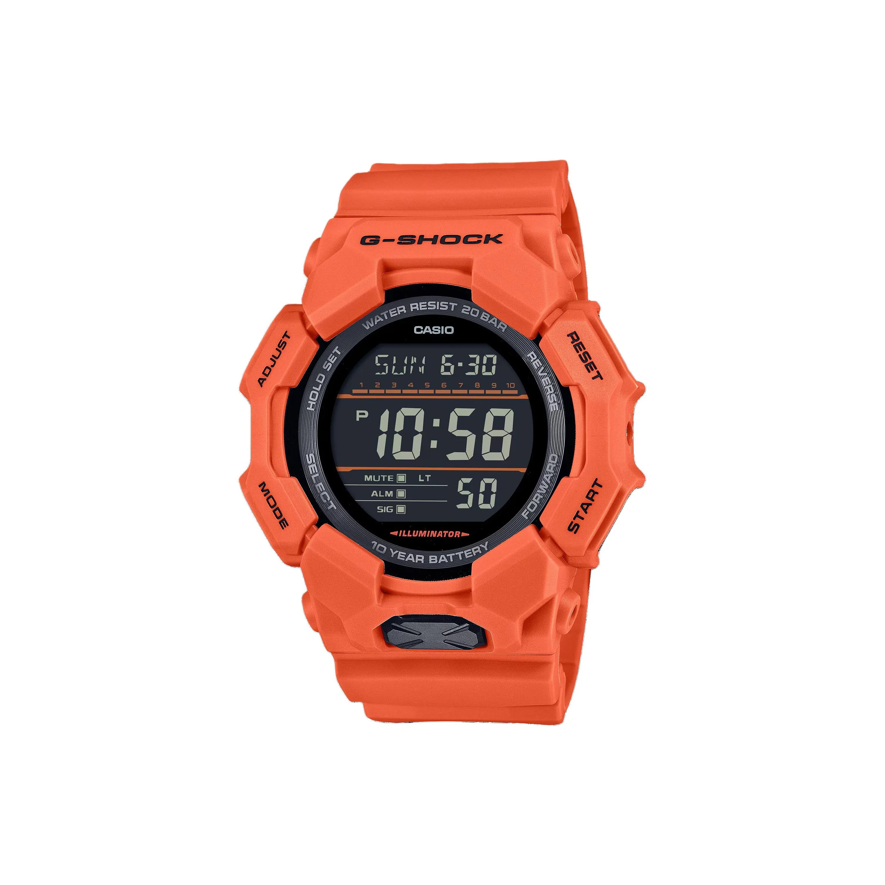 CASIO GD 010 Collection Кварцевый механизм Смольный ремешок Часы Унисекс Черный циферблат