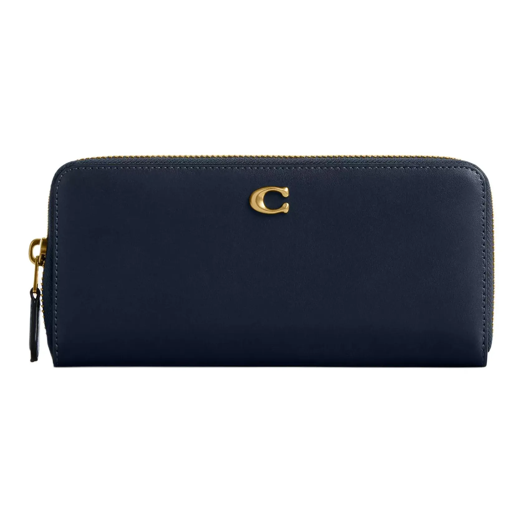 COACH Accordion Zip Calfskin Wallet Trumpets Women's Marine Blue