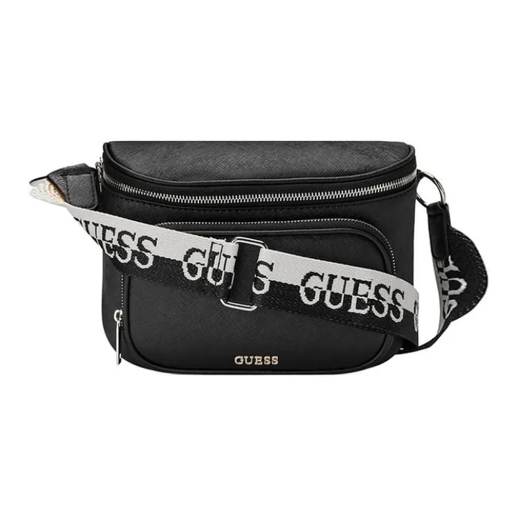 GUESS Artificial Leather Crossbody Bag, Shoulder Bag Medium Size Women's Black