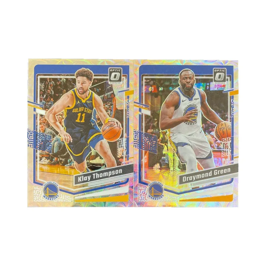 Панини Клей Томпсон Дреймонд Зеленый 2023 24 Оптик Уорриорс Круглый Фолд Звезда Карта Карта Проходит Спортивные Карты 2 шт