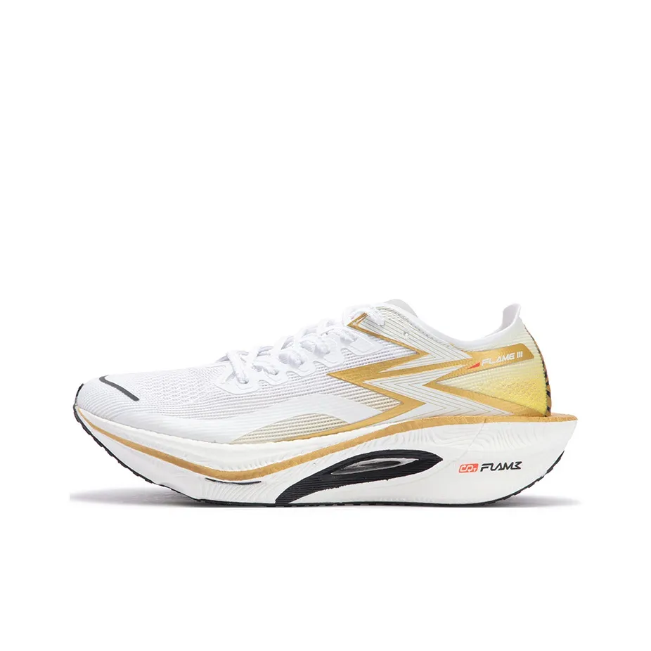 361° Fly Burn 3 Беговые кроссовки Низкий Топ Белый Корона Золотой Унисекс
