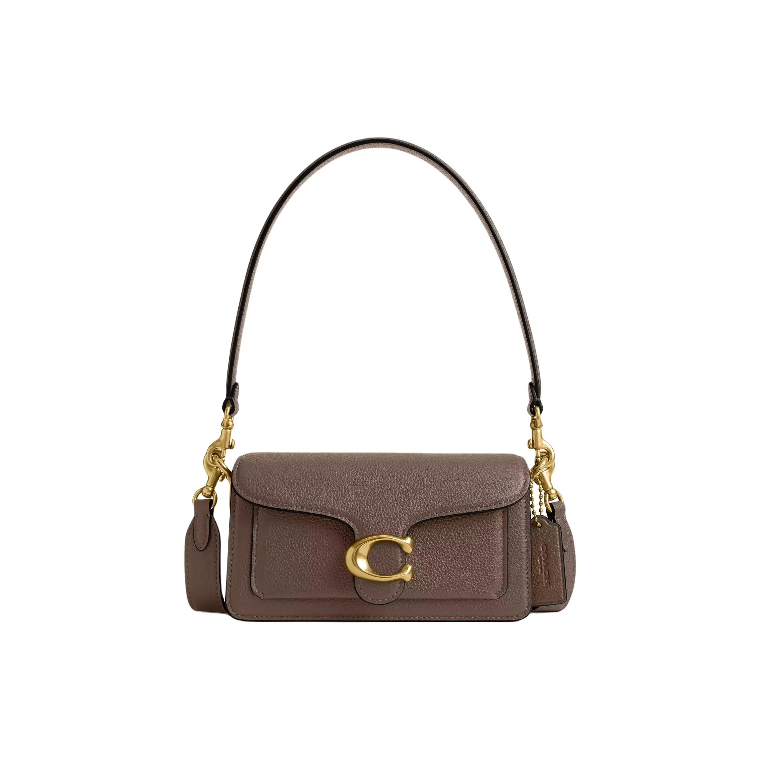 COACH Tabby Polished Pebble Leather Portable Crossbody Bag, Shoulder Bag Trumpets Women's Dark Color Gemstone