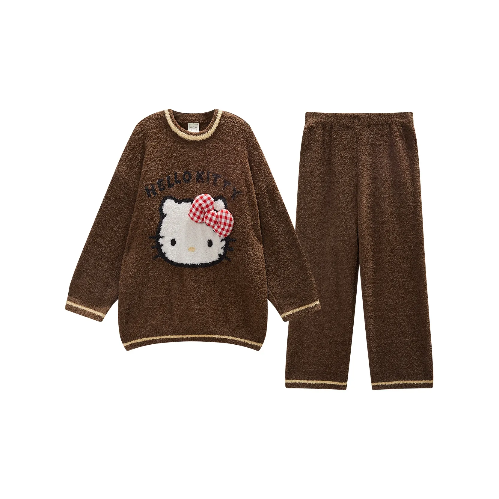 GUKOO x Hello Kitty Sanrio Series Пижамный комплект Женские Кофейный