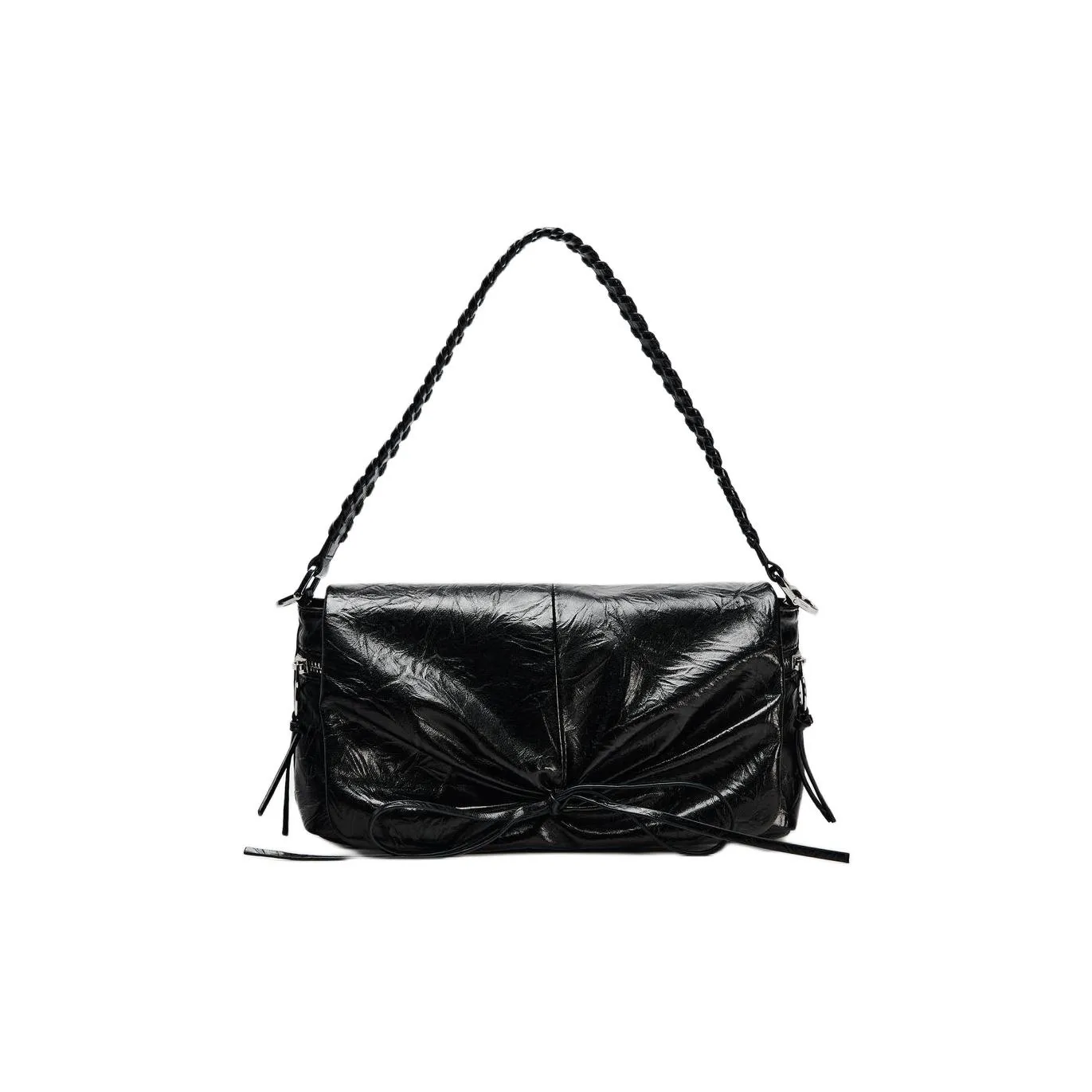 ZARA PU Shoulder Bag Small Size Women's Black