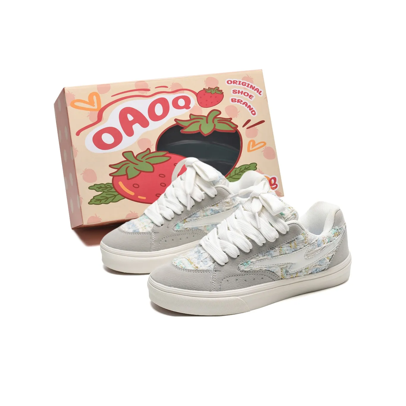 OAOQ Wear resistant And Lightweight Low Top Skateboard Shoes Unisex Chanel Inspired Blue