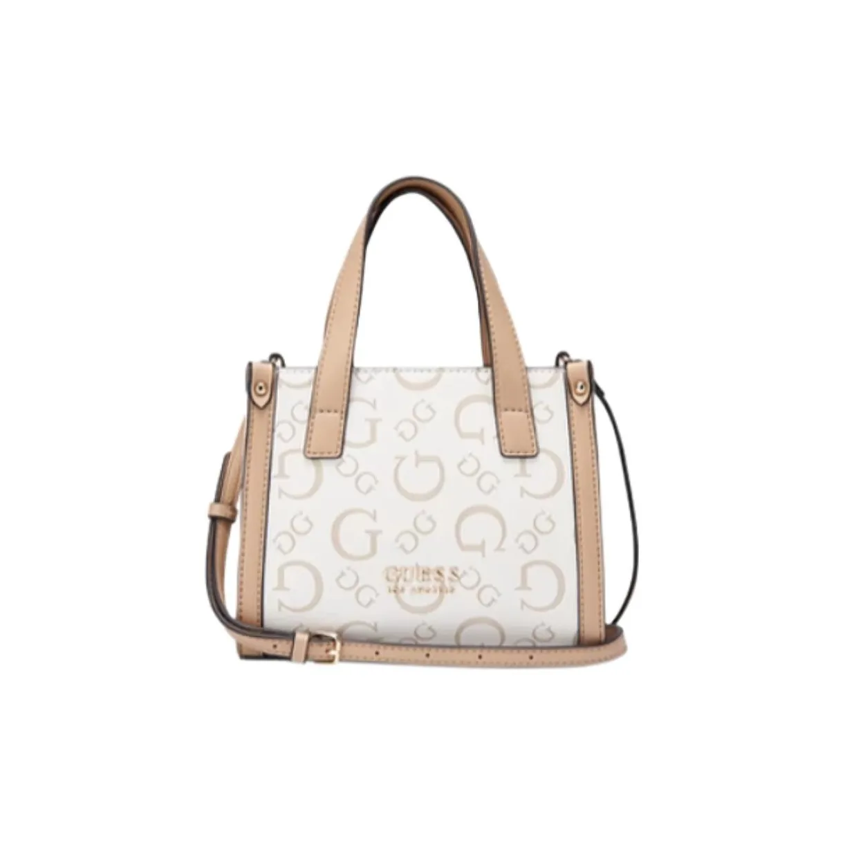 GUESS Artificial Leather Shoulder Bag Crossbody Bag Handbag Medium Size Women's White