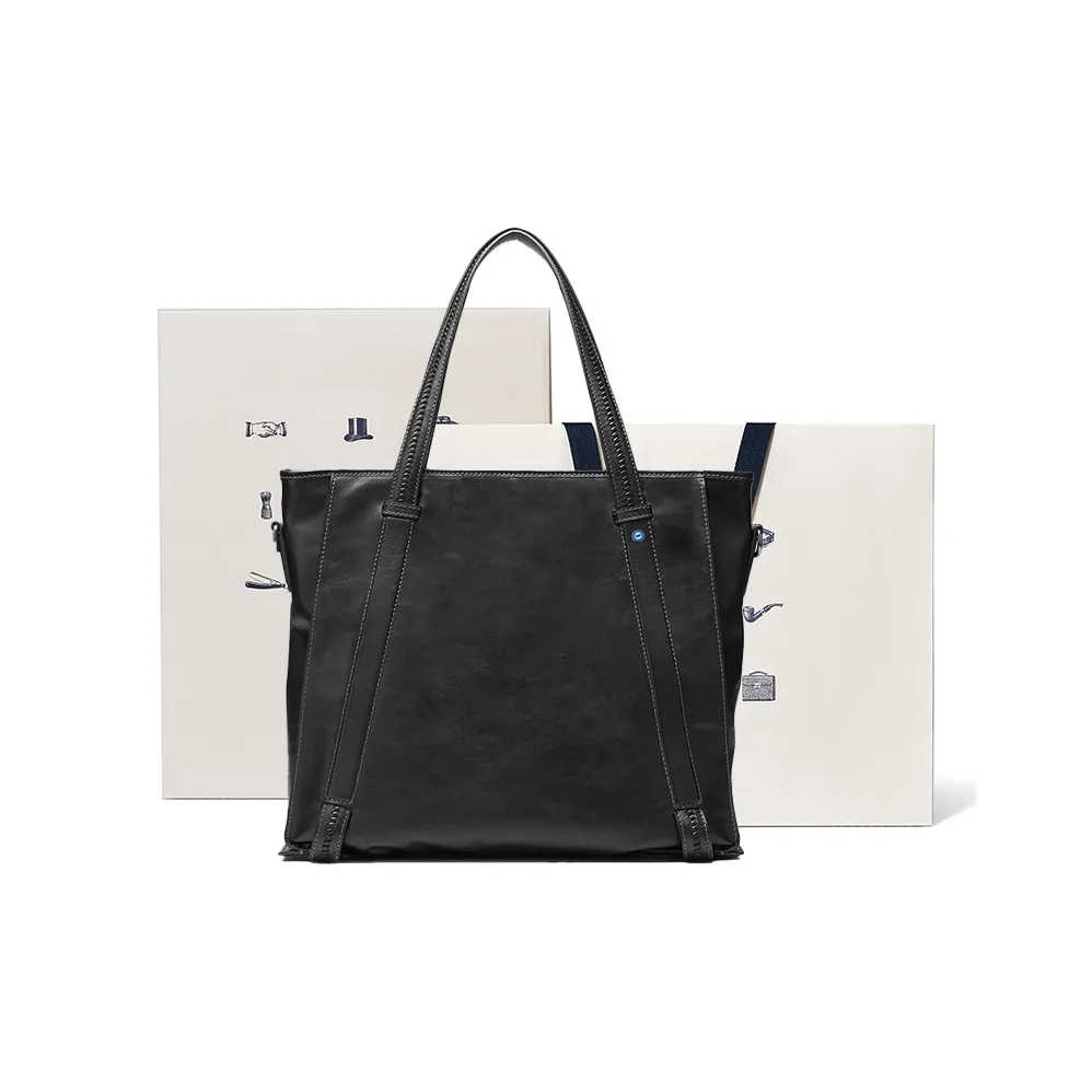 BVP Cow Leather Classic Multifunction Shoulder Bag Unisex Black