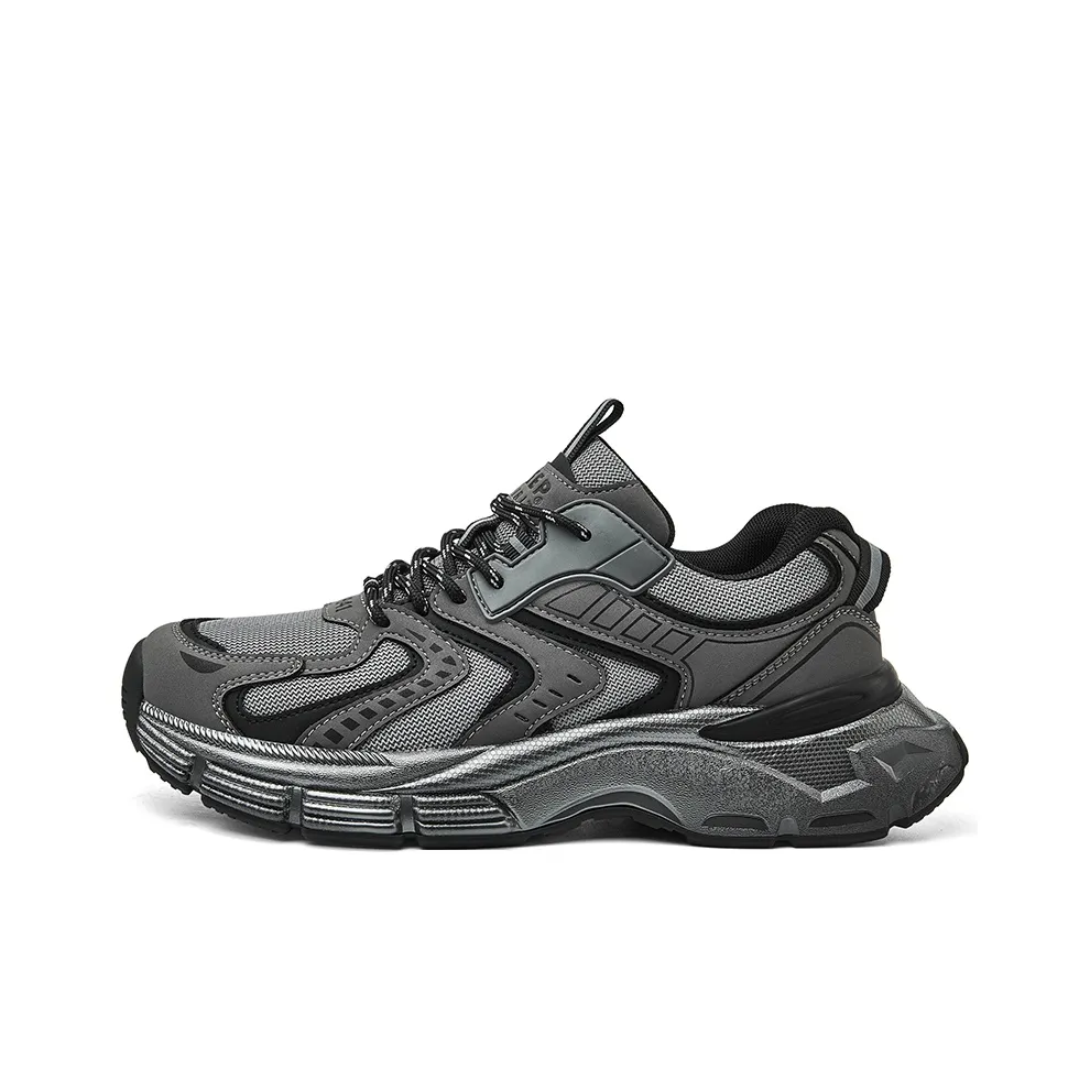 JEEP SPIRIT Versatile Sports Trendy Casual Low Top Chunky Sneakers Men's Gray Purple