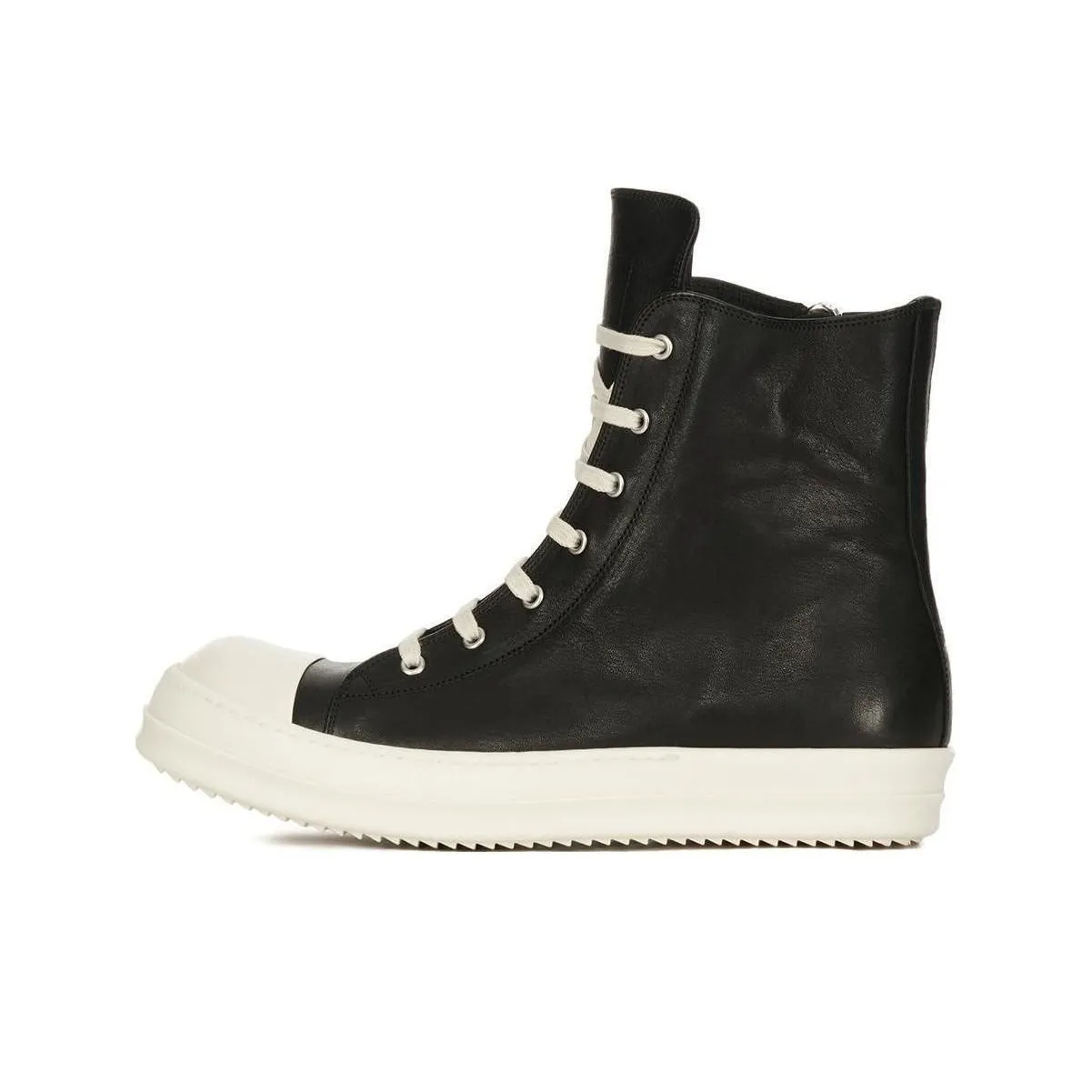 RICK OWENS Cargo Basket Leather Hi Top Sneakers