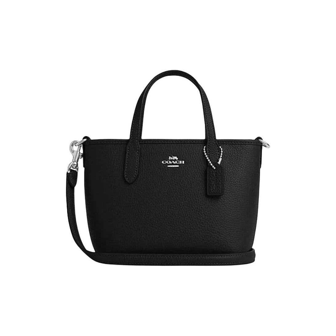 Coach Mini City Bag Black レザー 7105 COACH Mini Leather City Zip Tote Purse - Black - Womens