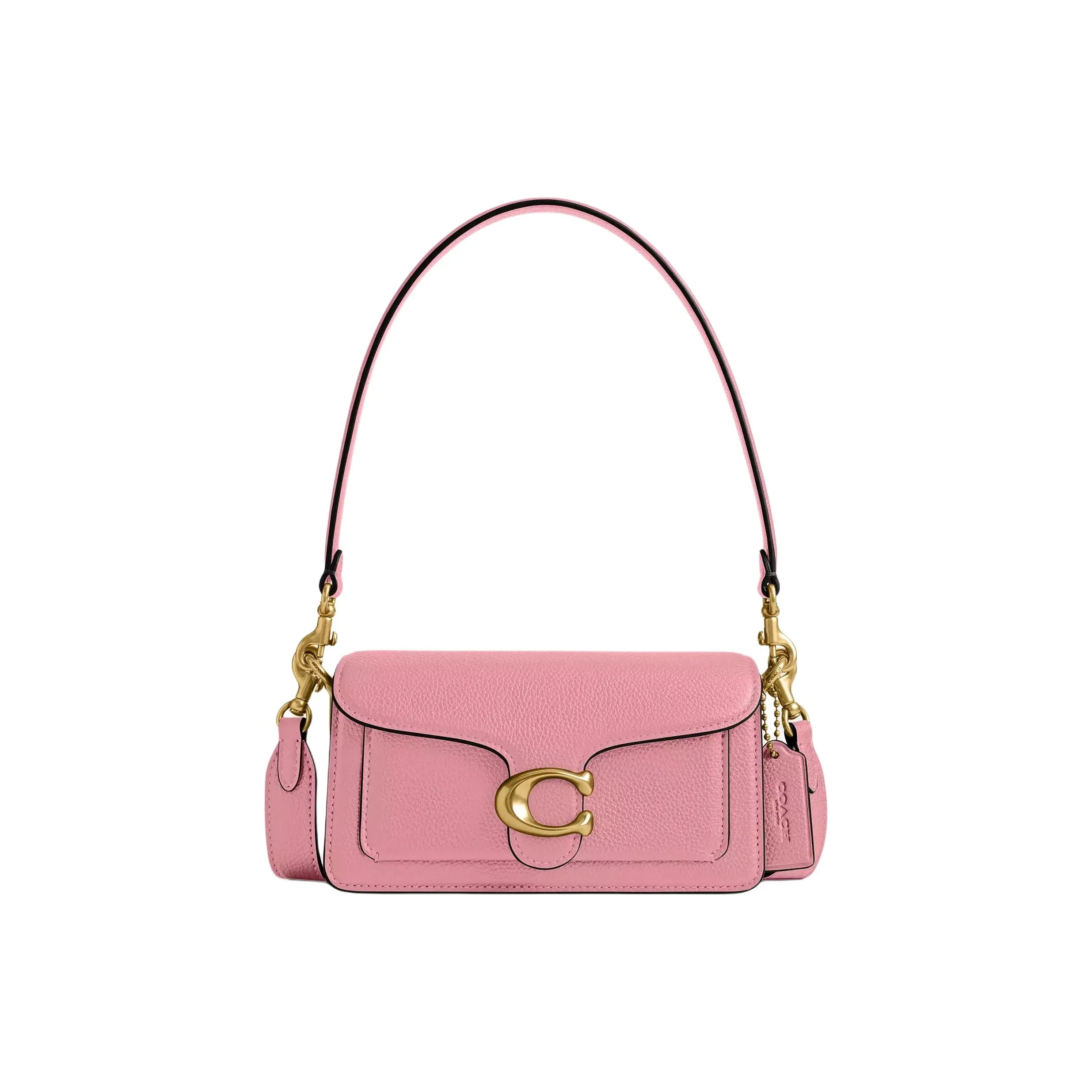 COACH Tabby Полированная кожа с галькой портативная сумка через плечо маленькая женская сумка розовая