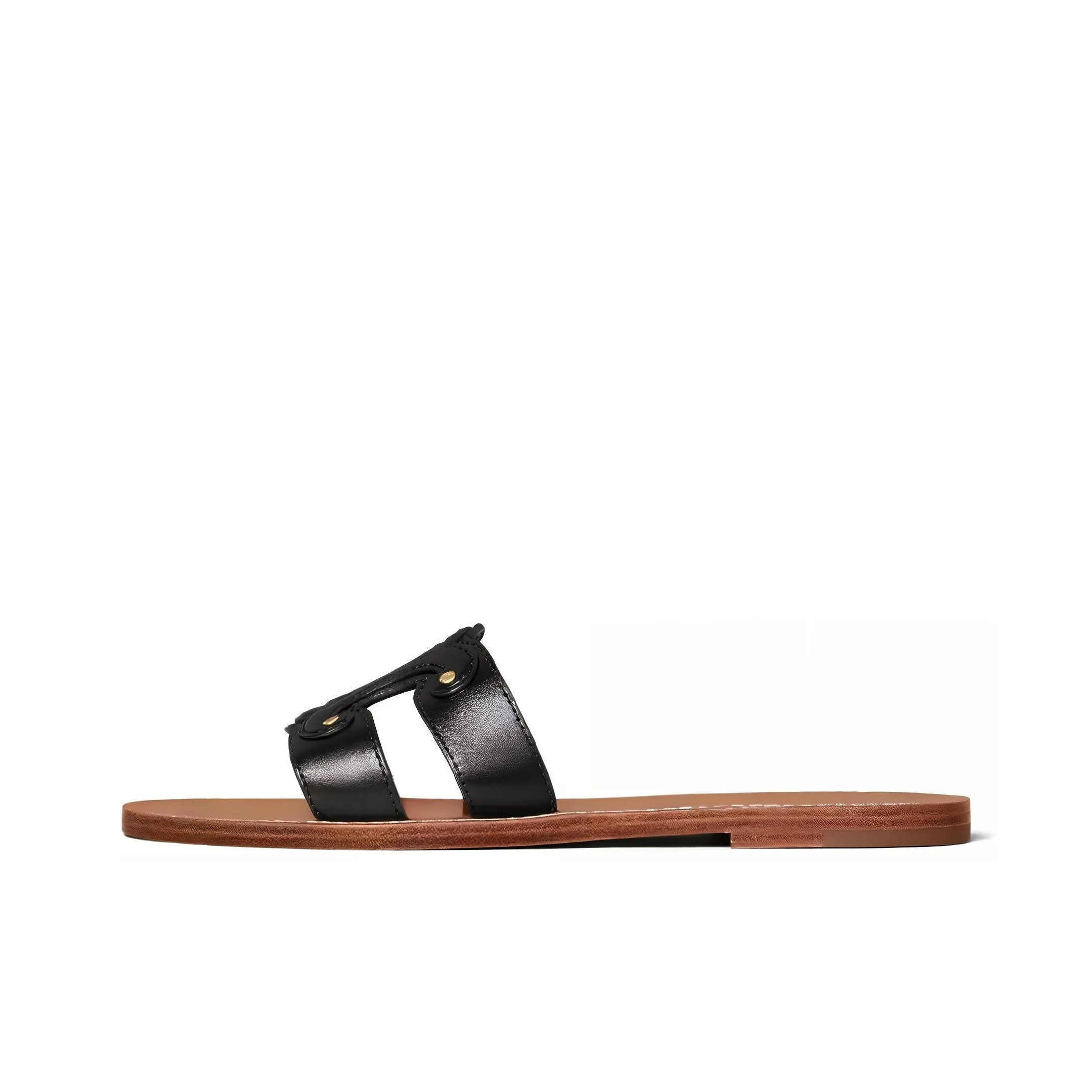 CELINE Triomphe Slide Slippers Women's Black Brown