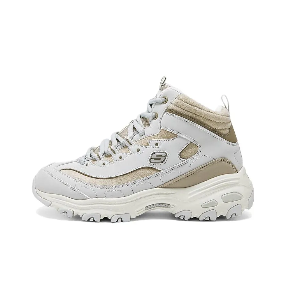 Skechers D'LITES 1,0 Устойчивый к истиранию Дышащий Высокий Топ Повседневная Обувь Женская Серый Черный