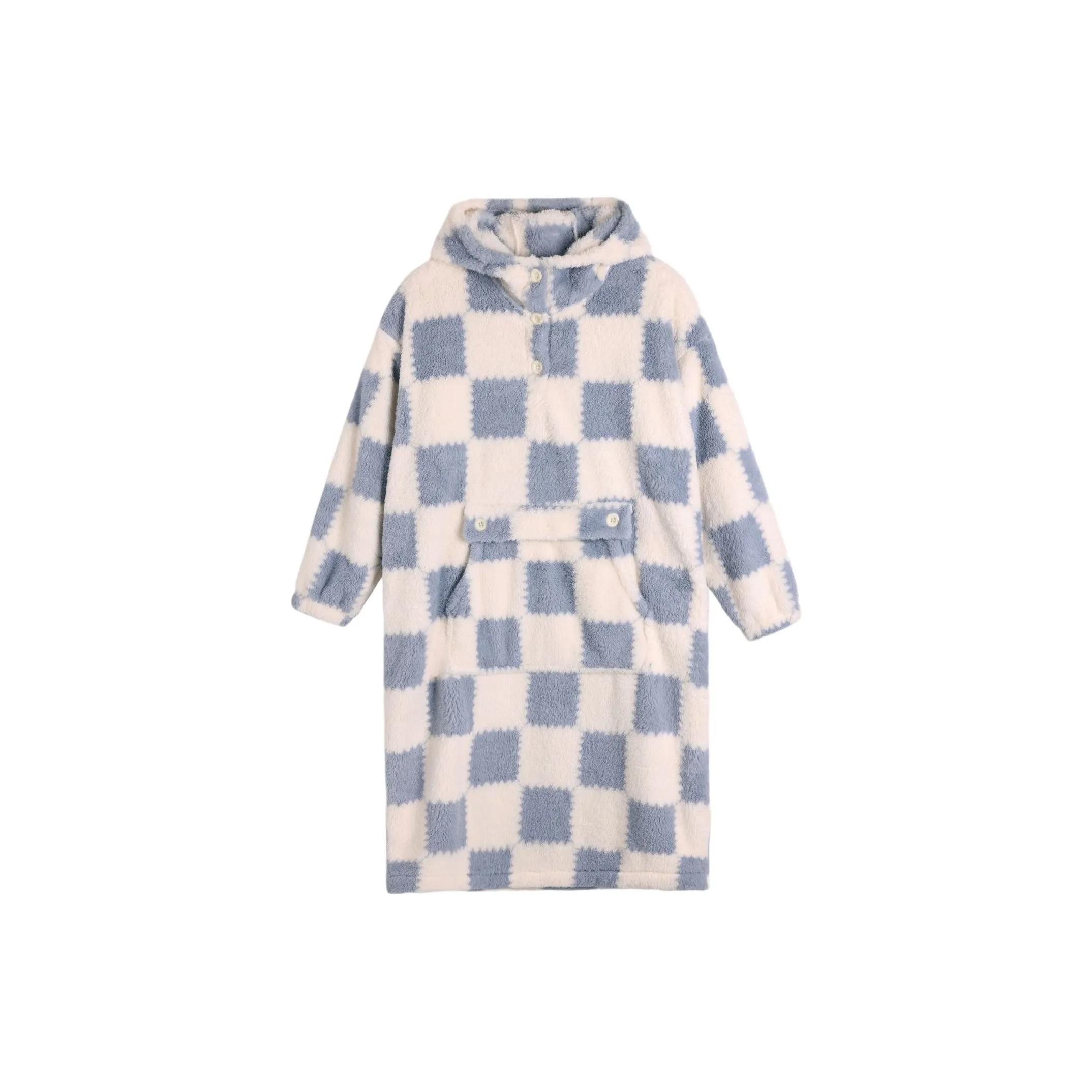 XIUDAI Nightgown Women's Blue White