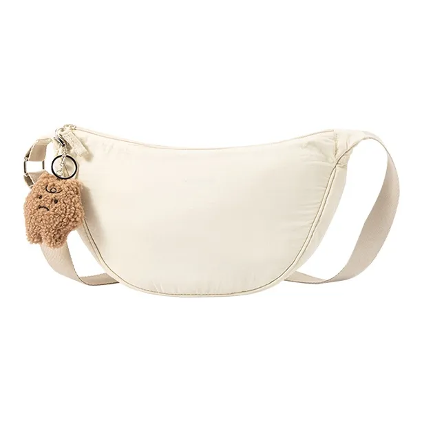 SEM/R Nylon Shoulder Bag Crossbody Bag Medium Size Women's Milk White/Black