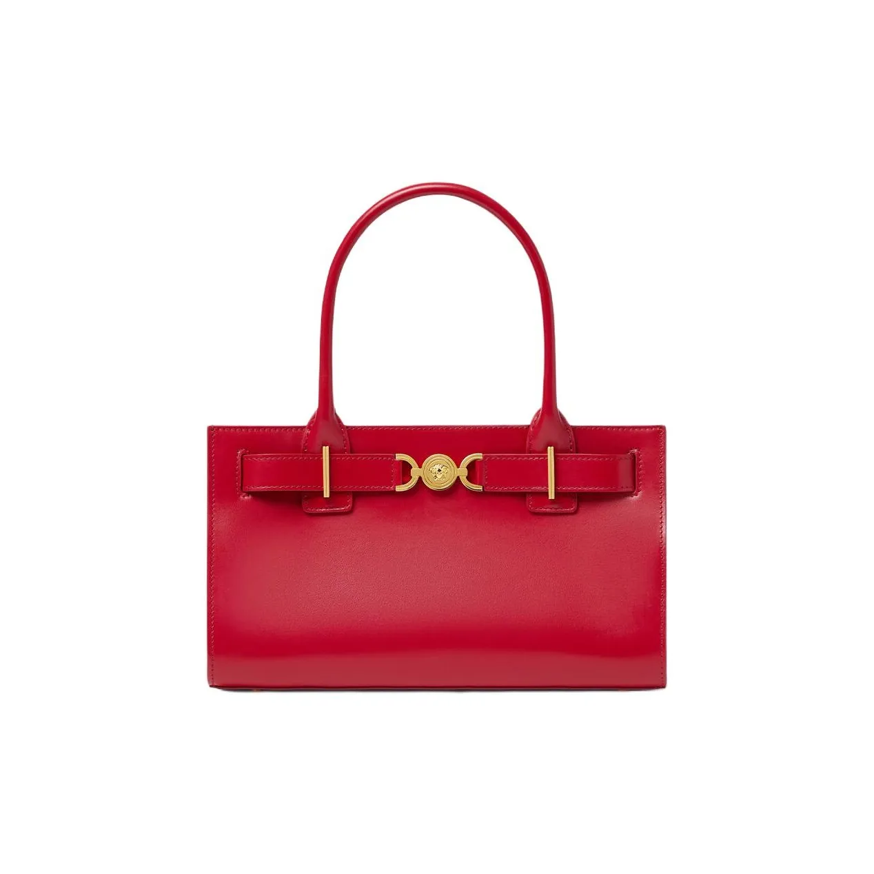 VERSACE Medusa '95 Cow Leather Tote Bag Shopping Bag Shoulder Bag Crossbody Bag Handbag Medium Size Women's Red
