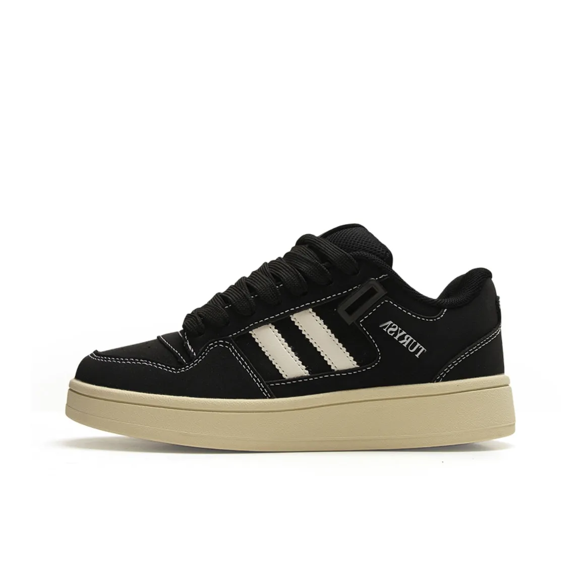 CHERRY&KALIKA Slip Resistant, Abrasion Resistant, Lightweight, Height Increasing Low Top Skateboard Shoes Women's Black