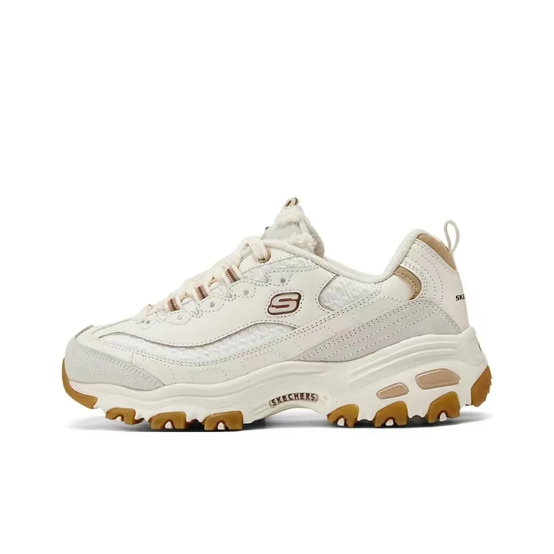 Skechers DLITES Low Top Chunky Sneakers Women's Ivory Brown
