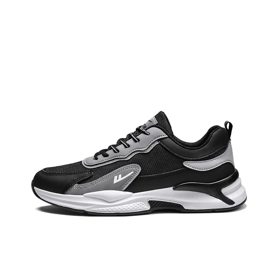 Warrior Износостойкий Легкий Дышащий и Противоскользящий. Низкий Топ Повседневная Обувь Мужская Черная и Серая