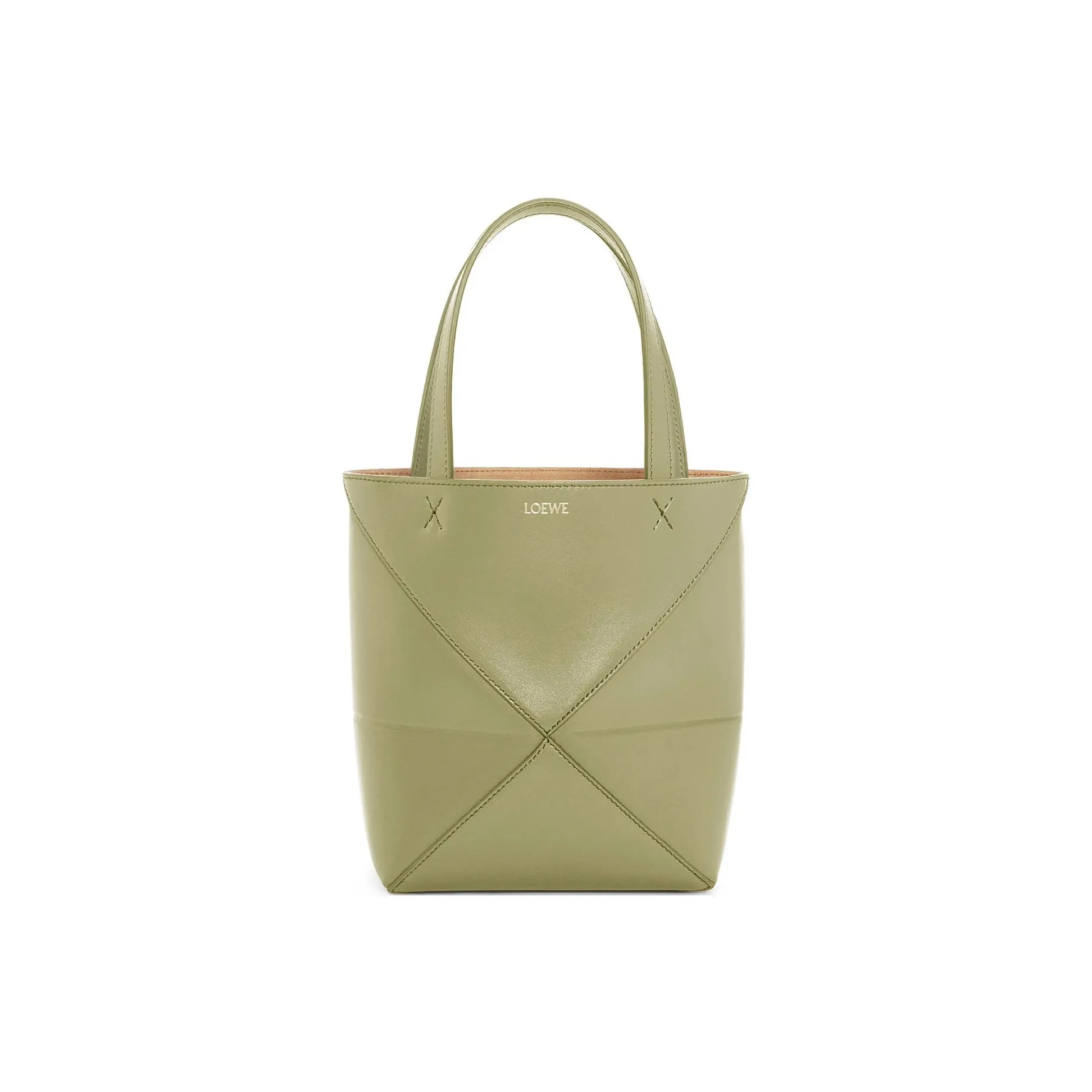 LOEWE Shiny Cow Leather Tote Bag, Shopping Bag, Handbag Mini Women's Eucalyptus Green