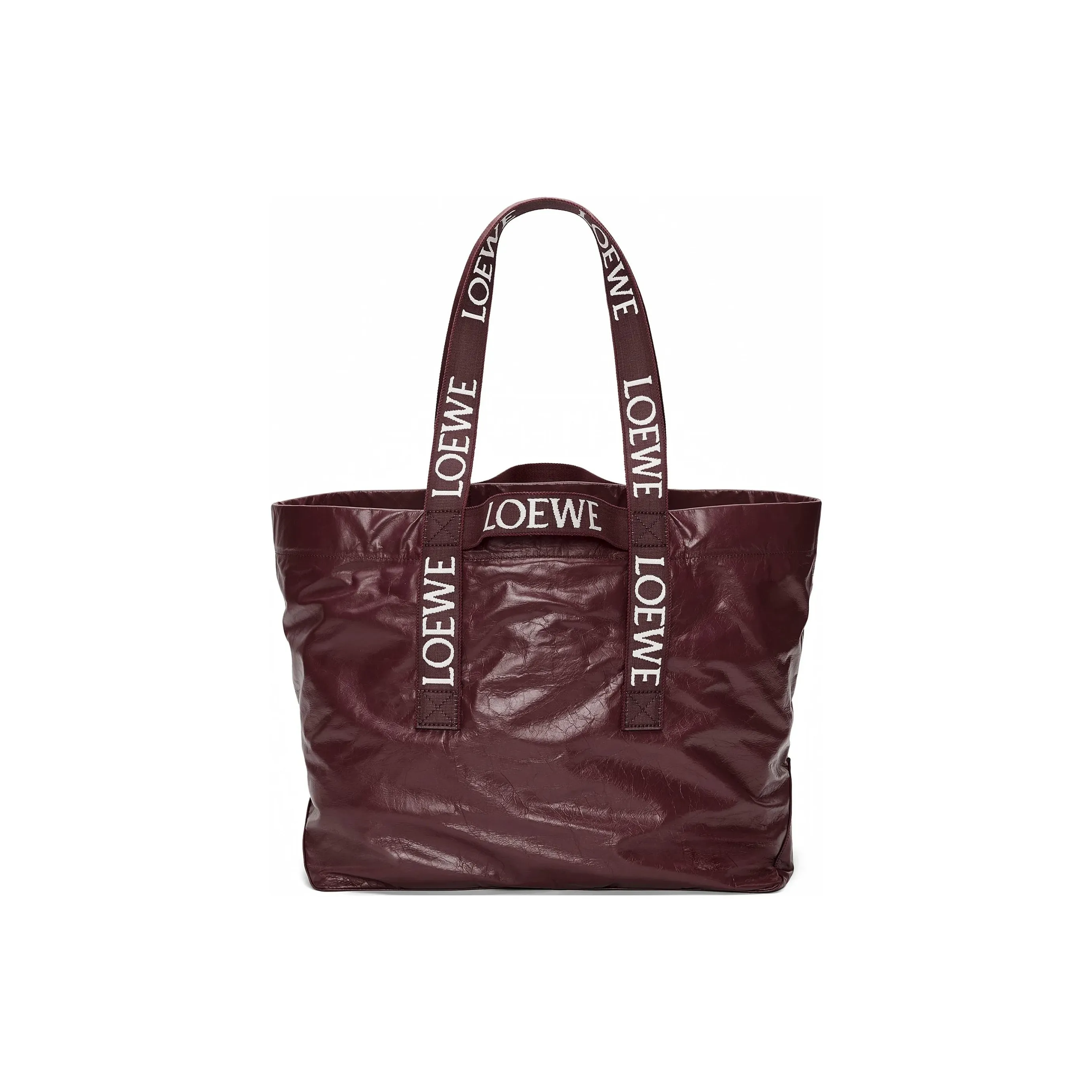 LOEWE Cow Leather Tote Bag Shopping Bag Shoulder Bag Handbag Men's Burgundy