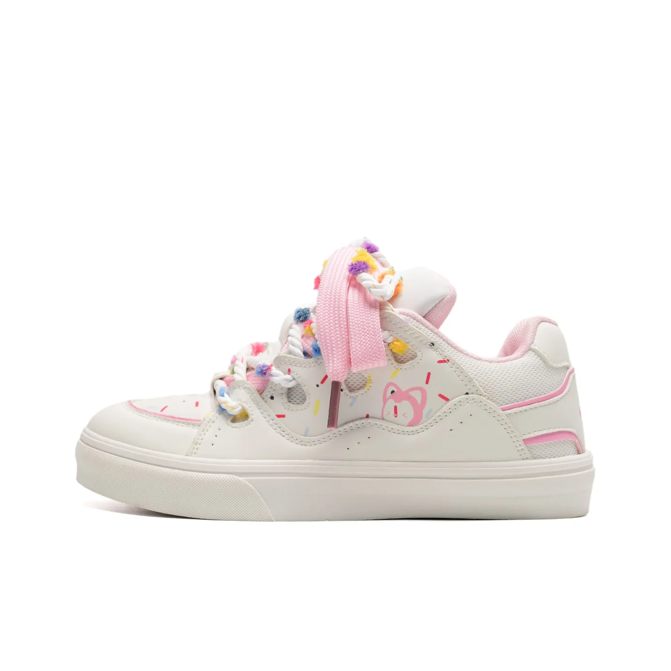 ALI THE FOX Anti-Slip Wear-Resistant Lightweight Breathable Low-Top Skateboard Shoes Women's Cherry Blossom Pink