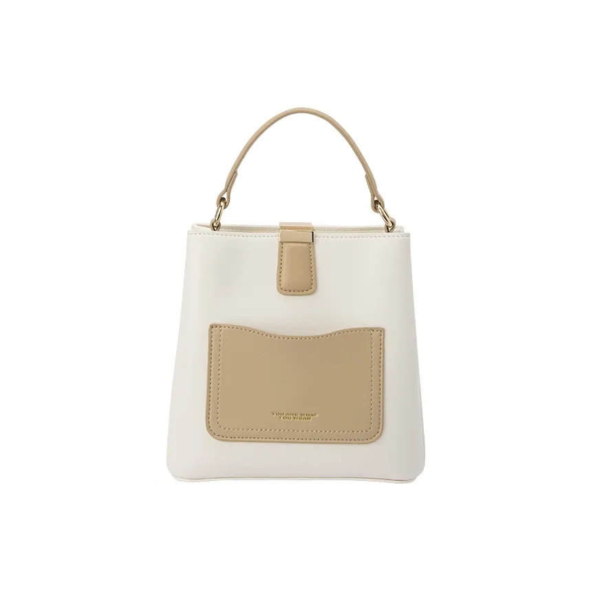 SEM R Винтаж Цветовой блок Коммутирование Через плечо Сумка Женские Экрю хаки Черный