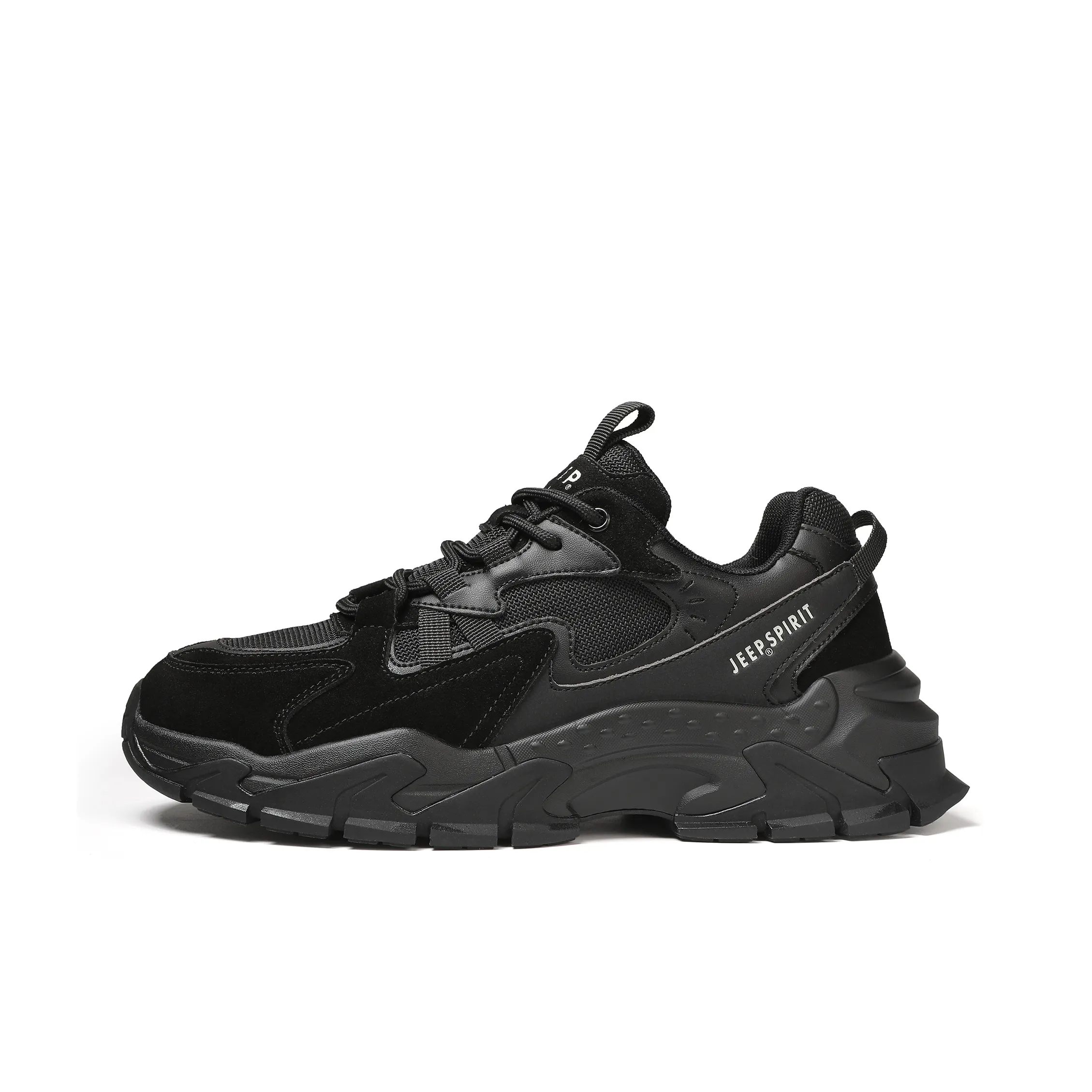 JEEP SPIRIT Ретро Trend Низкий Топ Толстая Подошва Кроссовки Мужские Графитовый Черный