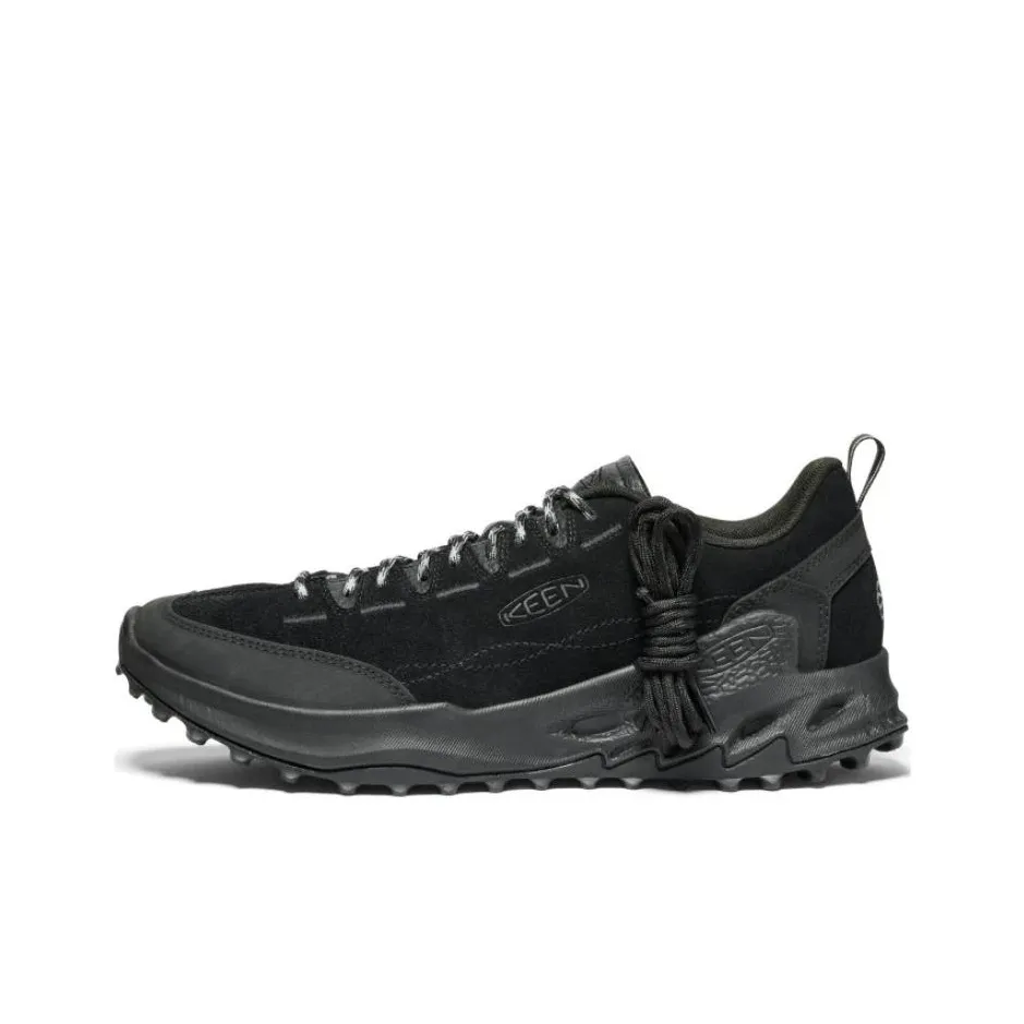 KEEN Jasper Zionic Slip-Resistant Abrasion-Resistant Breathable Low-Top Hiking Shoes Men's Black KEEN Jasper Zionic Противоскользящий Устойчивый к износу Дышащий Низкий Топ Походная обувь Мужская Черный