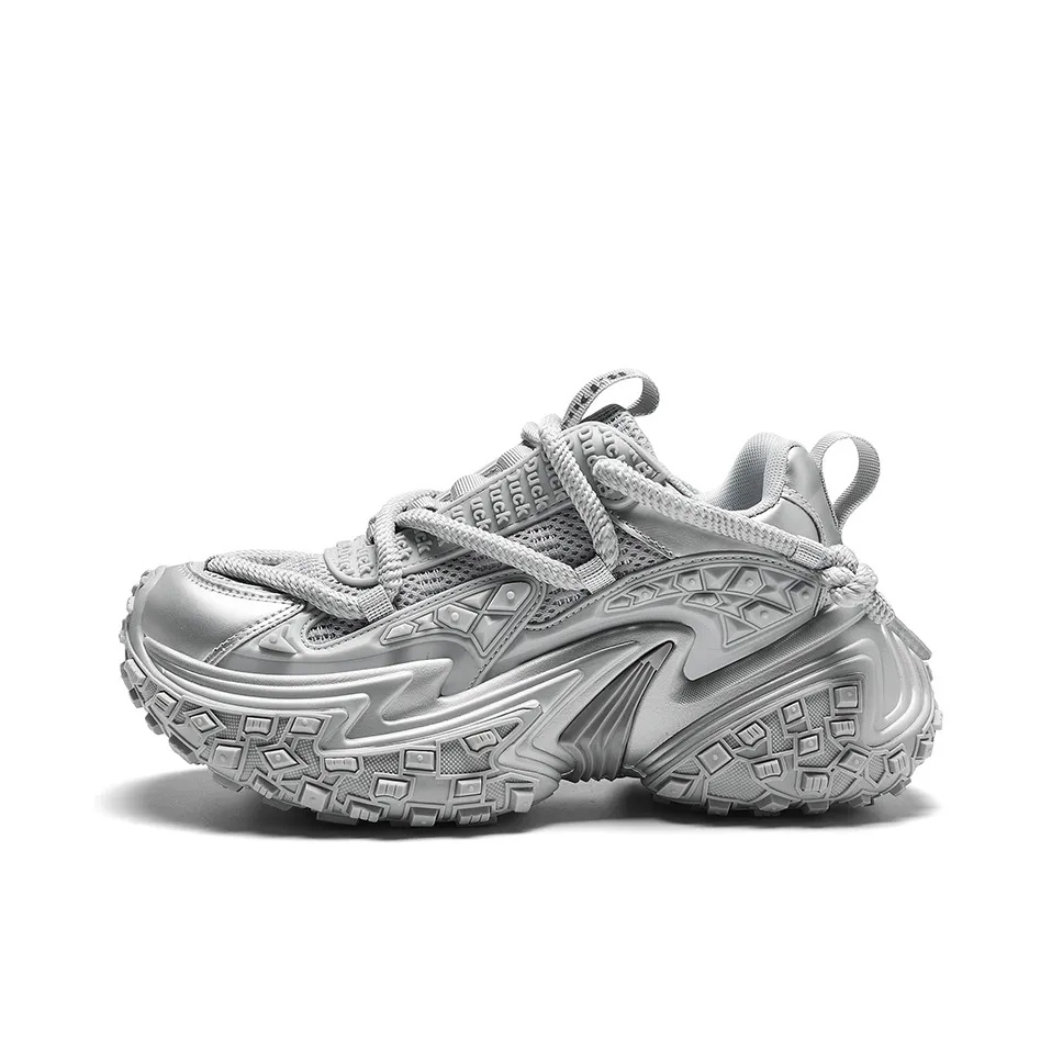 B.Duck Ice Spike Series визуально увеличивает рост устойчивые к истиранию низкий топ кроссовки с толстой подошвой унисекс