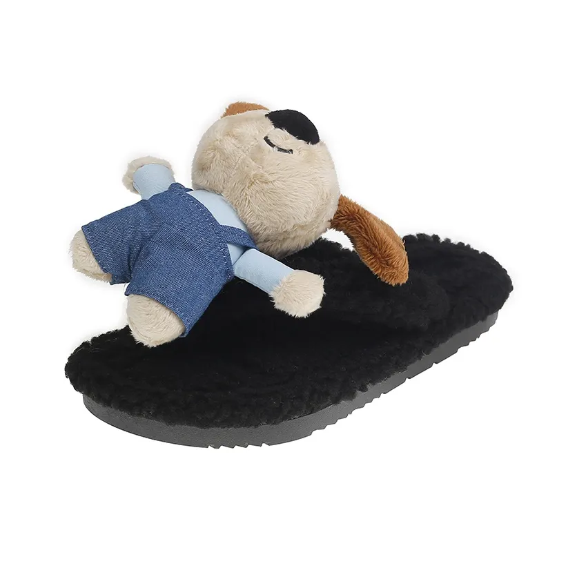CZRSK Cute Pet Design Quiet Abrasion-Resistant Flip Flops Women's