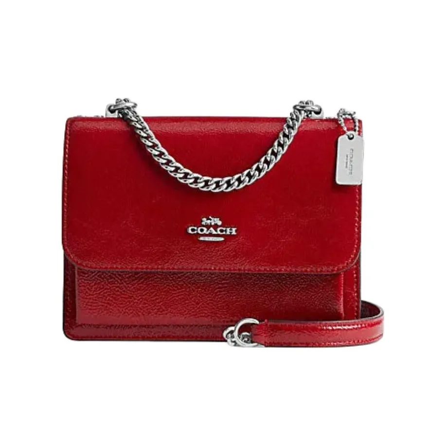 COACH Klare Cow Leather Shoulder Bag, Crossbody Bag Mini Women's Red