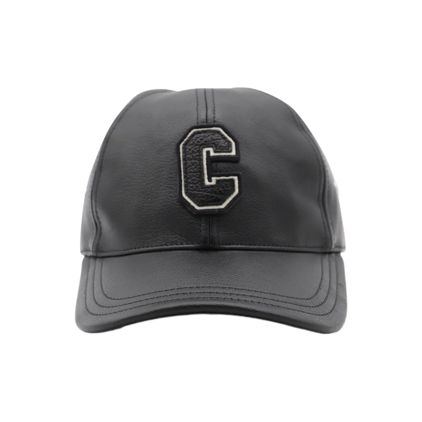 CELINE Logo Patch Leather Cap