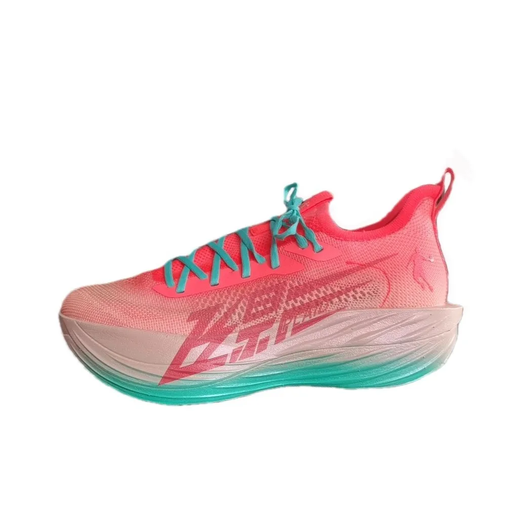 QIAODAN Flying Shadow PLAID 1.5   Strong Airflow Running Shoes Men's Low Top Eye Catching Pink/Apricot Pink