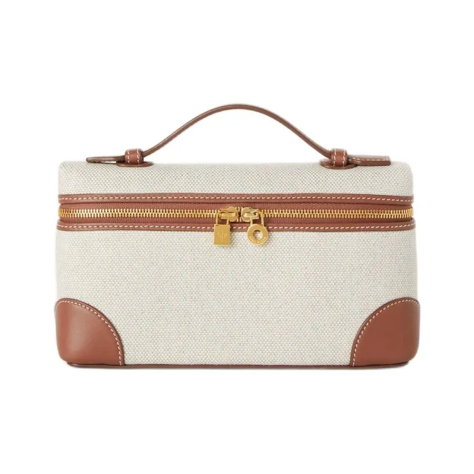 Loro Piana ExtraPocket Cotton Shoulder Bag, Crossbody Bag, Handbag Regular Women's Natural & Caramel & Sun Gold