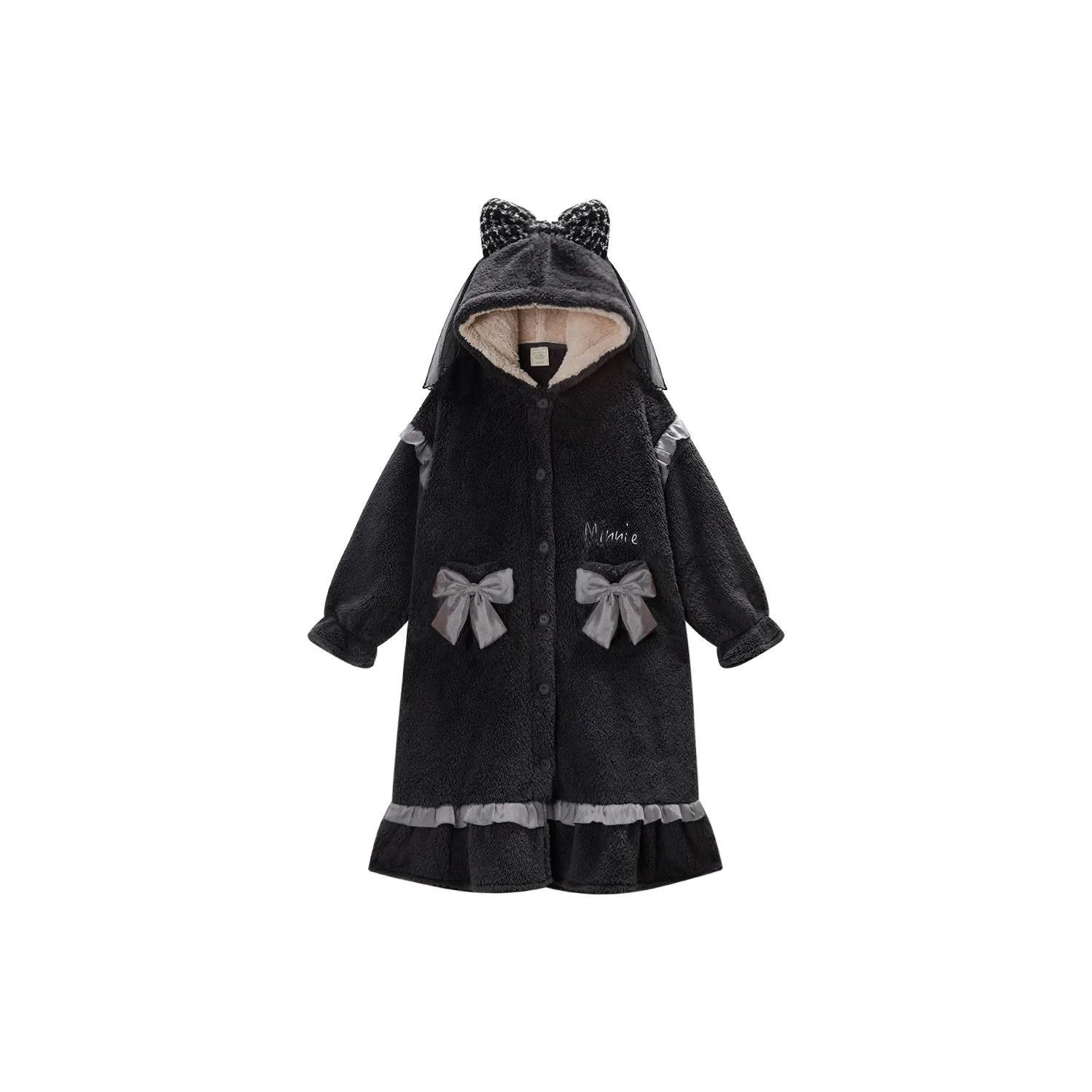 GUKOO x Disney Mickey Series Bath Robes Women's Gray Black