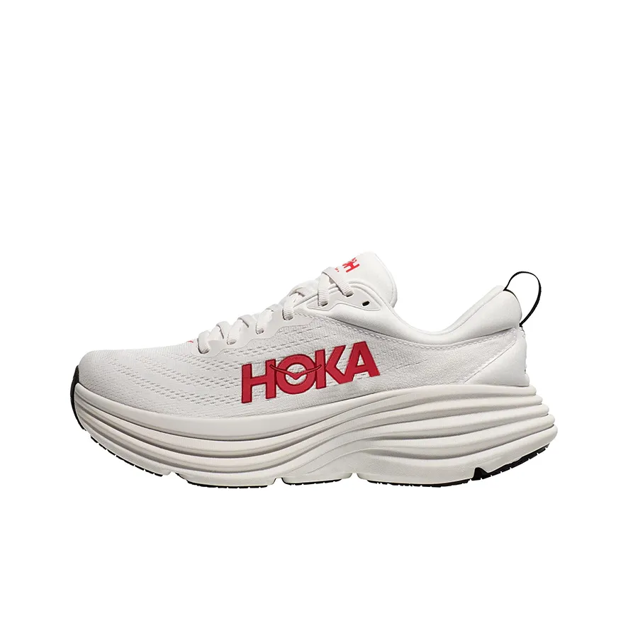 HOKA ONE ONE Bondi 8 White Vermillion